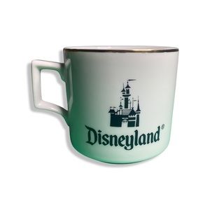 Vintage Made in Japan Disneyland Castle Black & White w/ Gold Trim